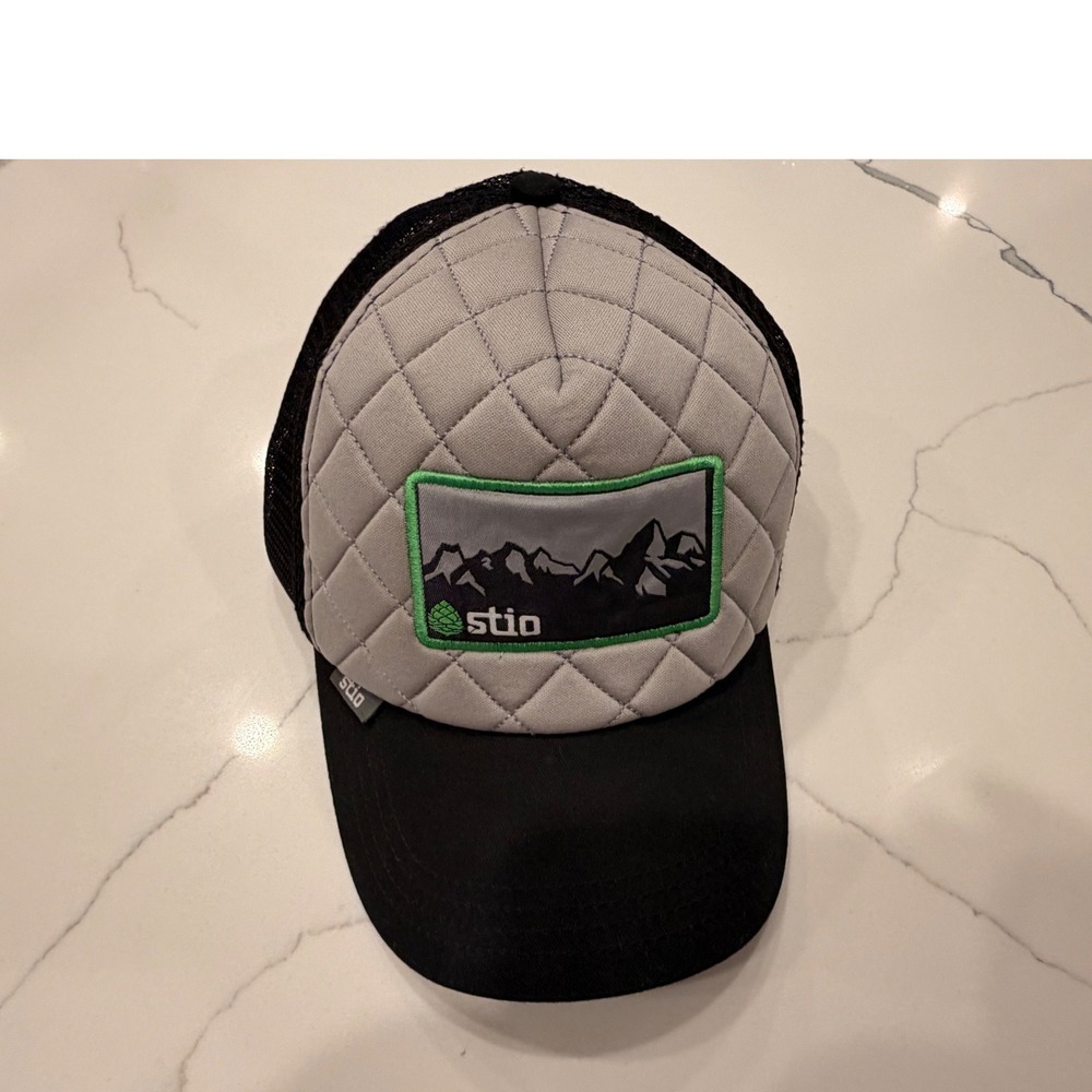 Stio Trucker Hat Quilted Front Mesh Back Snapback Outdoor Mountain Cap